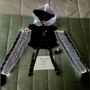 Rave LED Fiber Optic Long Sleeve Hooded Shrug